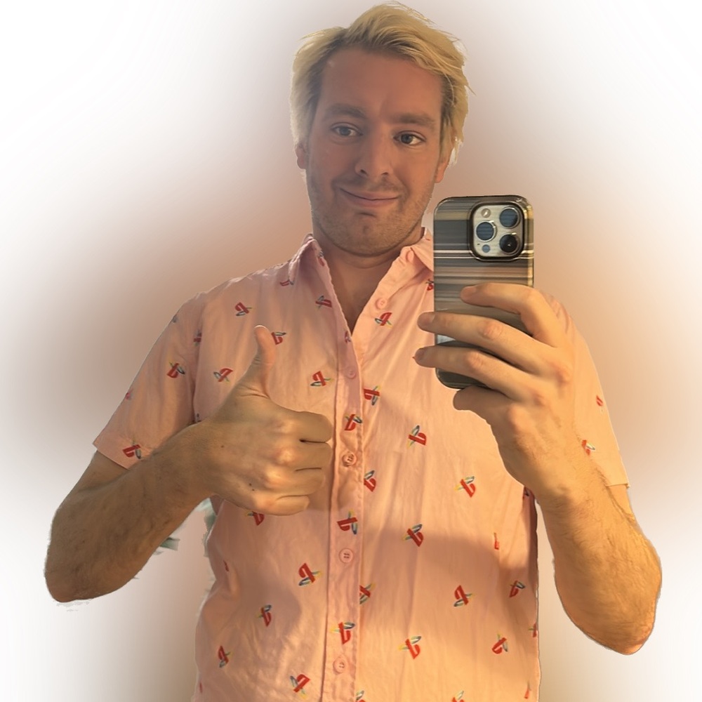 PlayStation Pink Logo Short Sleeve Button Down